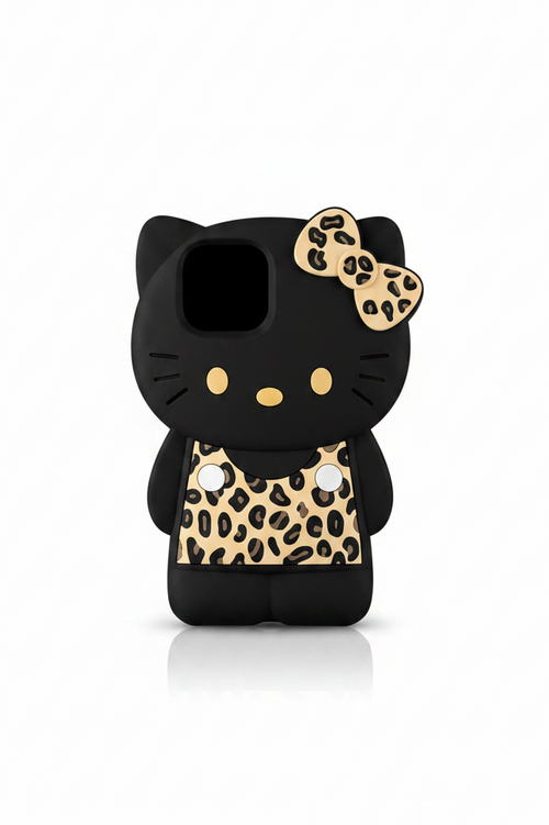 Coque noire léopard