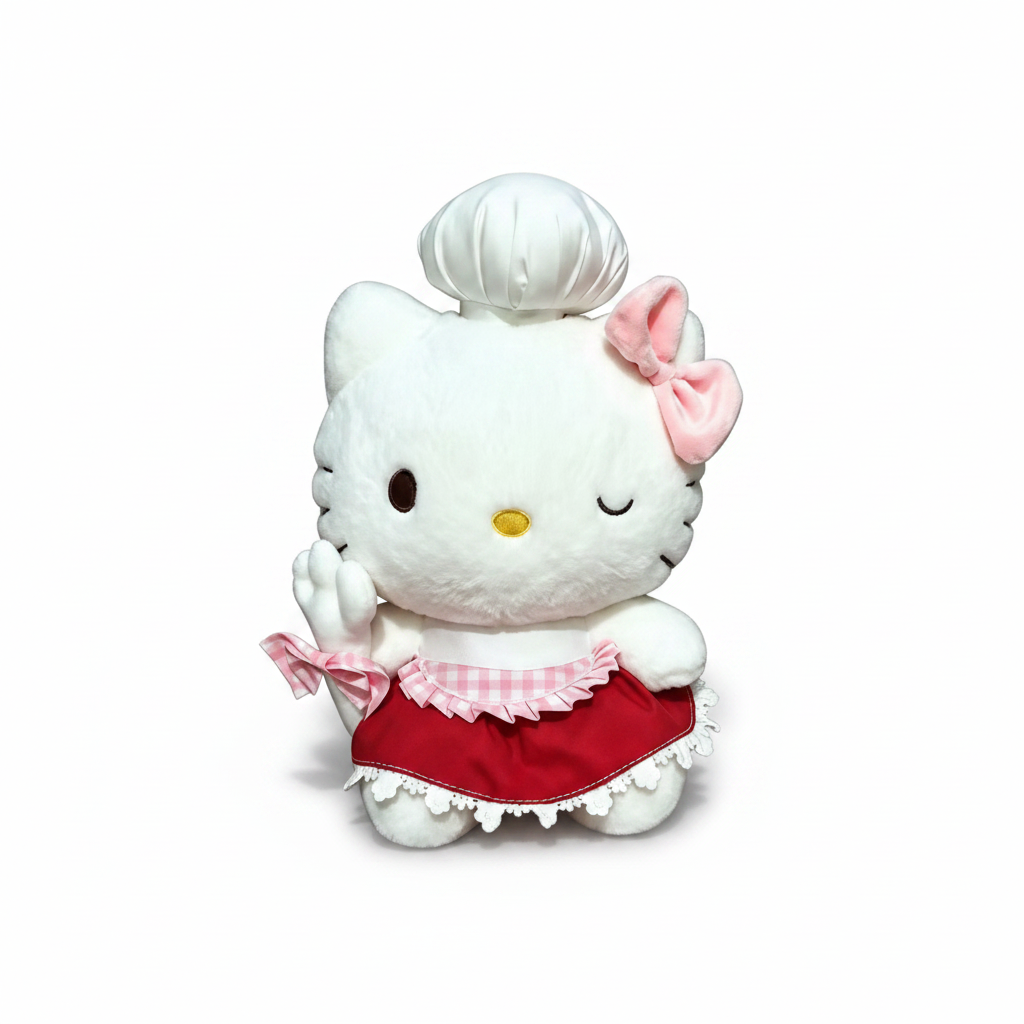 Hello Kitty chef fond blanc
