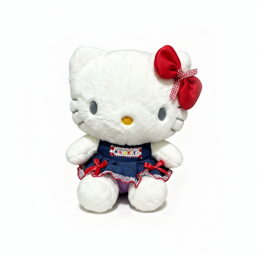 Hello Kitty robe marine fond blanc